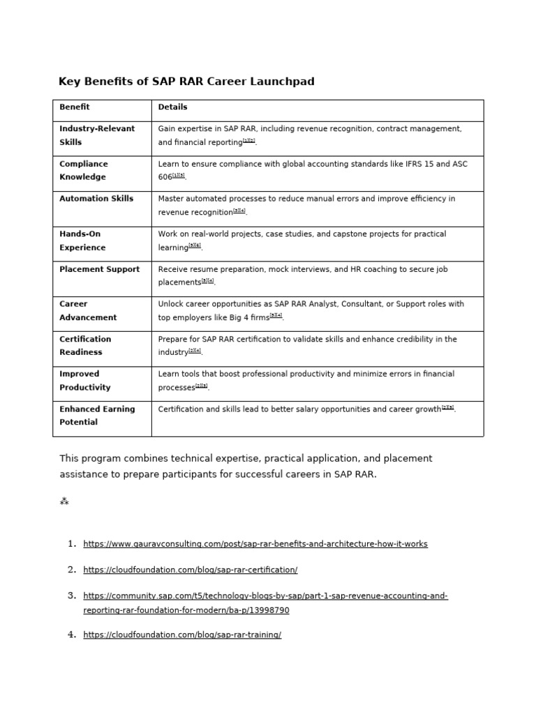 SAP RAR Certification Career Benefits | PDF