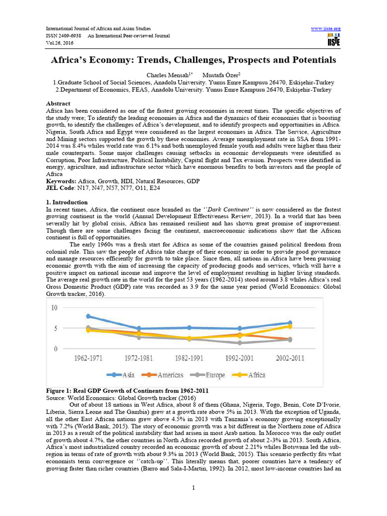 Africas Economy Trends Challenges Prospe | PDF | Economic Growth | Africa