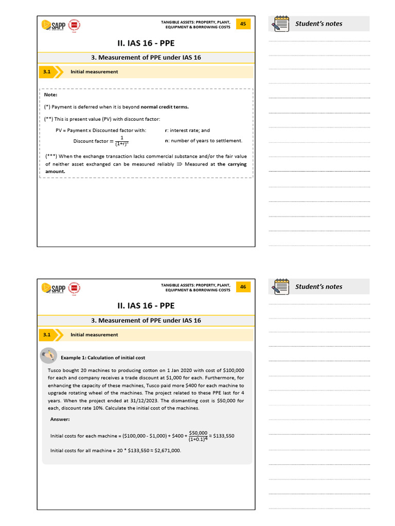 Ii. Ias 16 - Ppe | PDF | Depreciation | Discounting