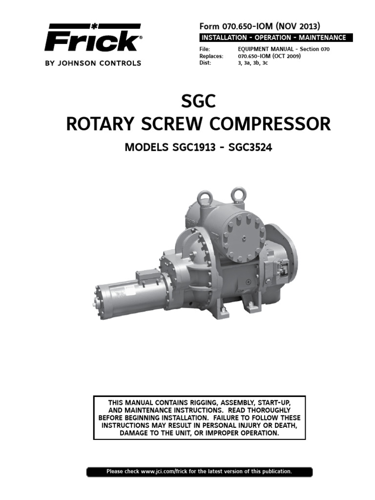 Frick Operating Manual | PDF | Pump | Mechanical Engineering