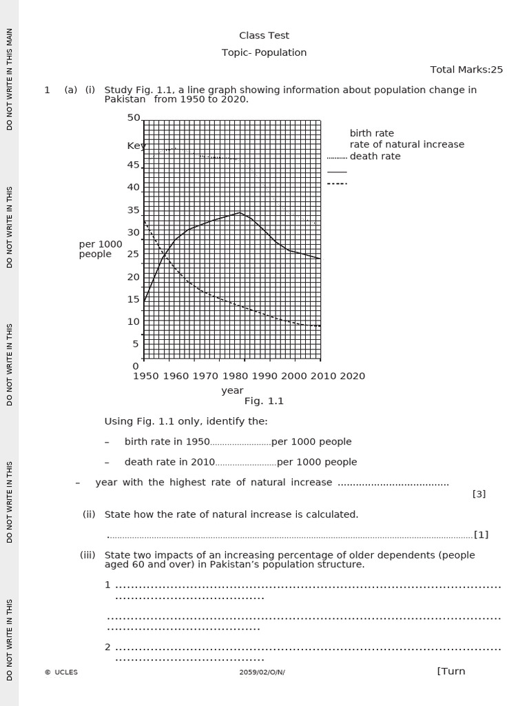 Class Test-Population 2 | PDF | Human Migration | Immigration