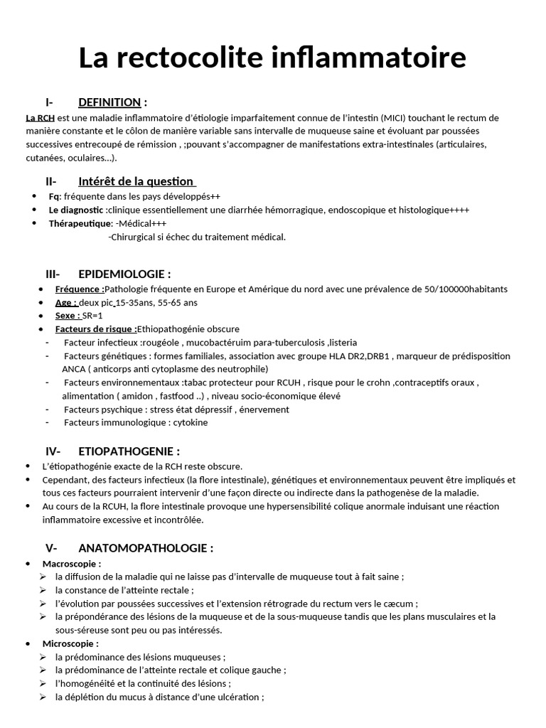 Traitement de la Rectocolite Hémorragique | PDF | Rectocolite ...