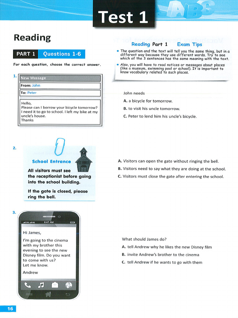 Ket Simply Test 1 | PDF