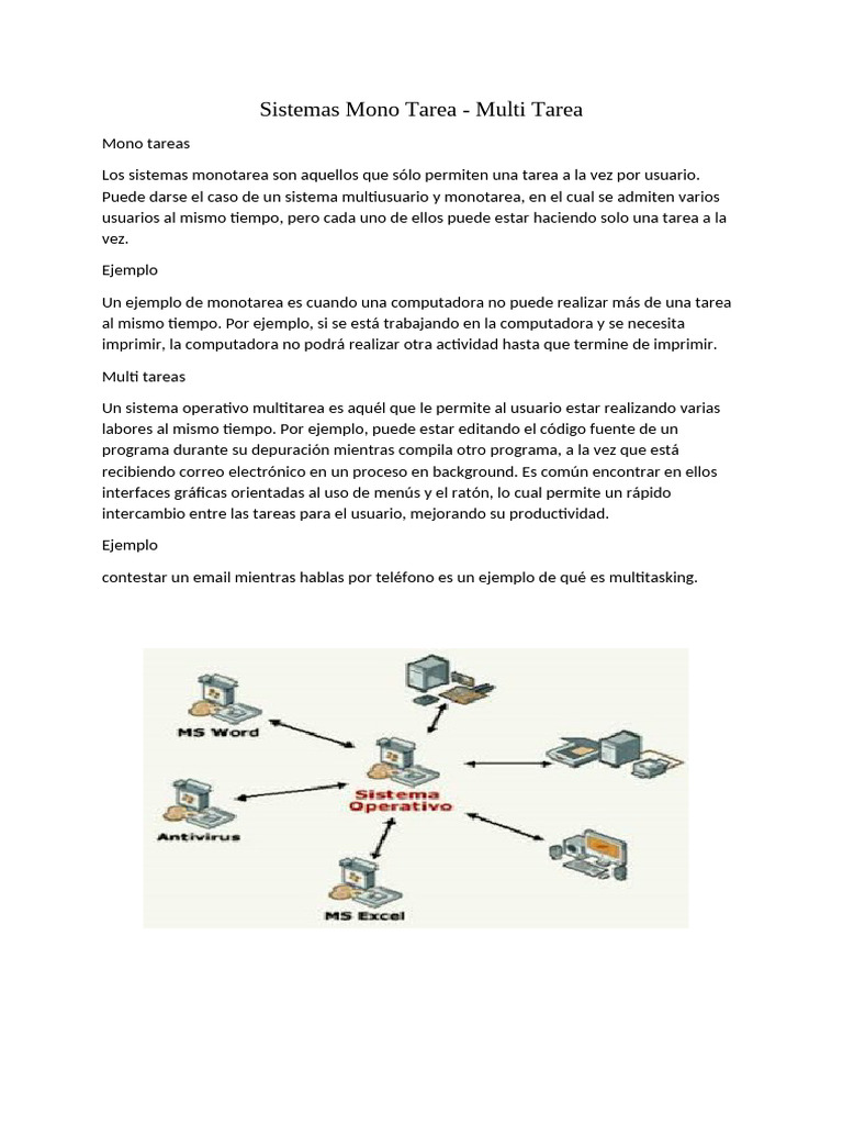 Sistemas Operativos Monotarea y Multitarea | PDF