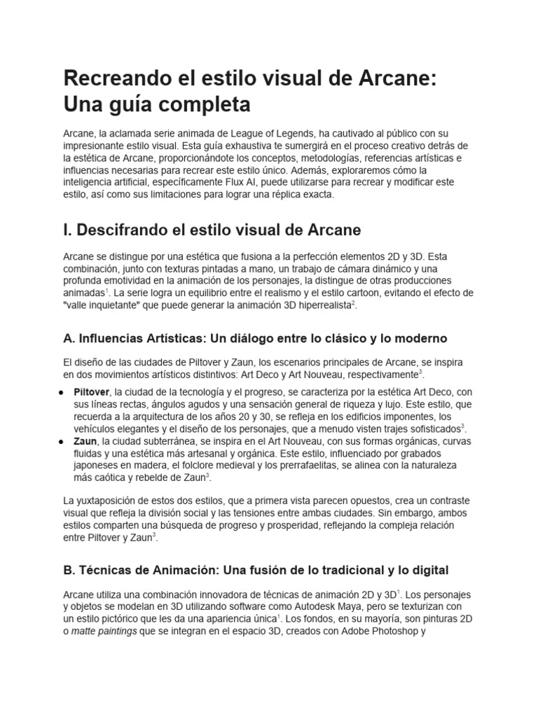 Recreate Arcane's Visual Style With AI | PDF | Inteligencia artificial ...