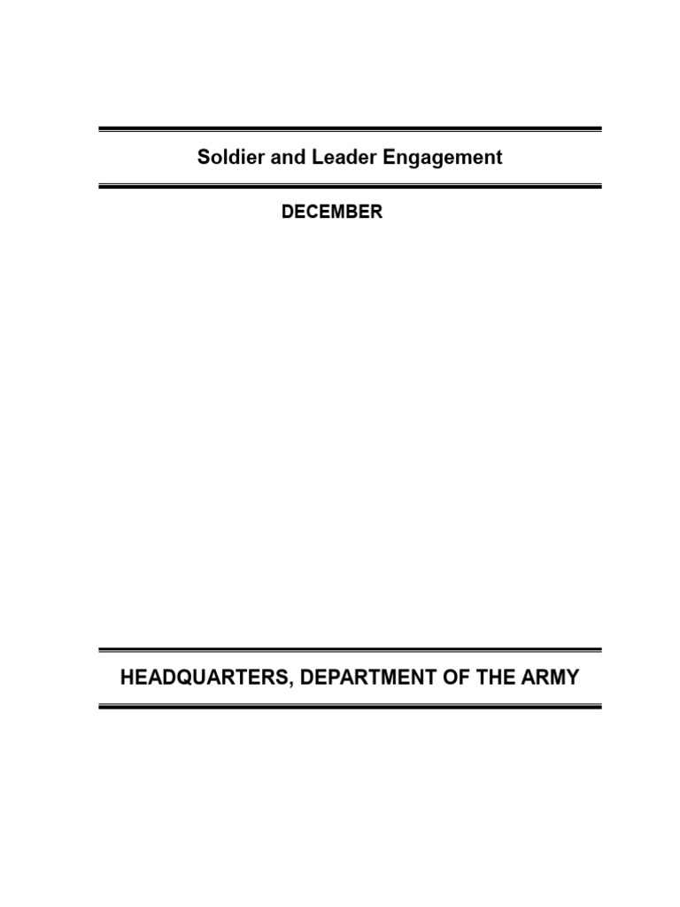 Soldier and Leader Engagement Guide | PDF | Communication | Credibility