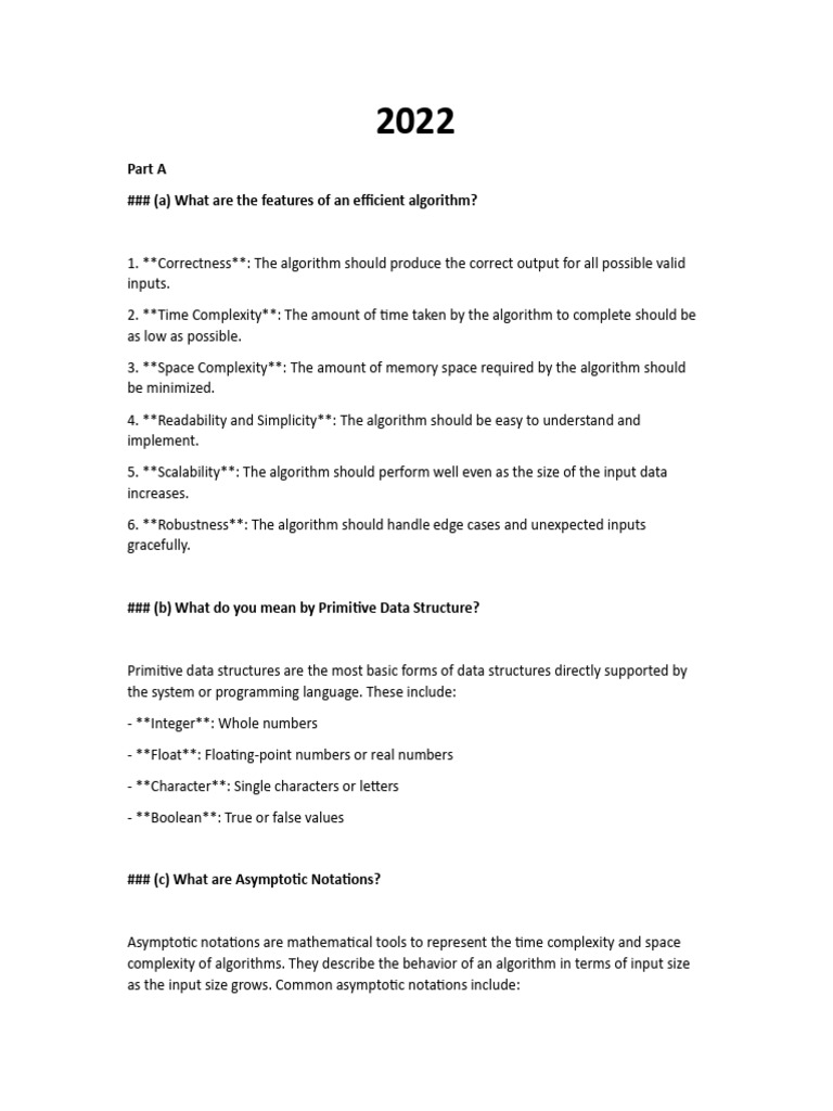 Features of Efficient Algorithms and Data Structures | PDF ...
