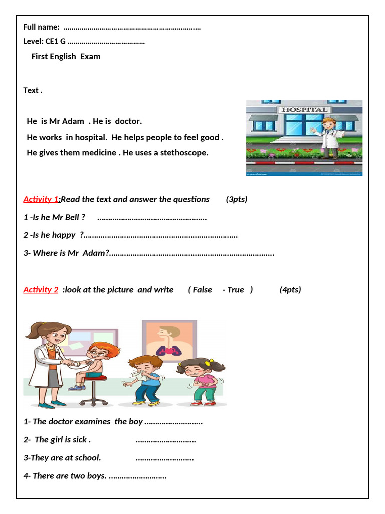Ce1 First Exam . | PDF