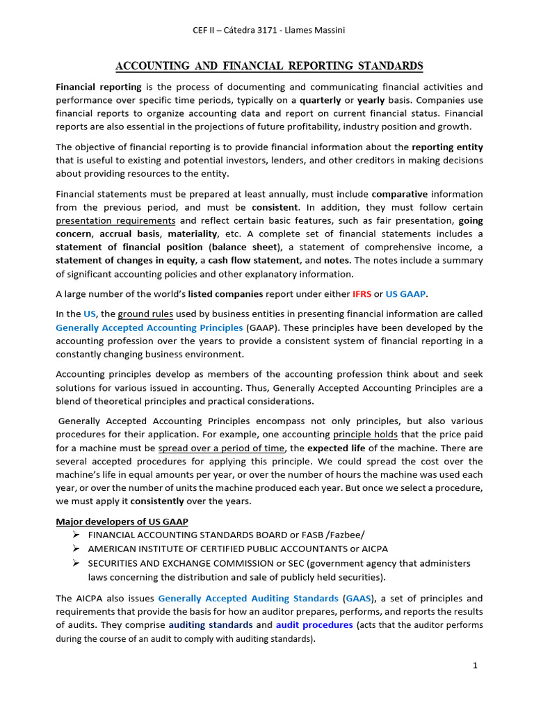 Apunte 2 - Acctg Info & Financial Reporting Standards | PDF ...