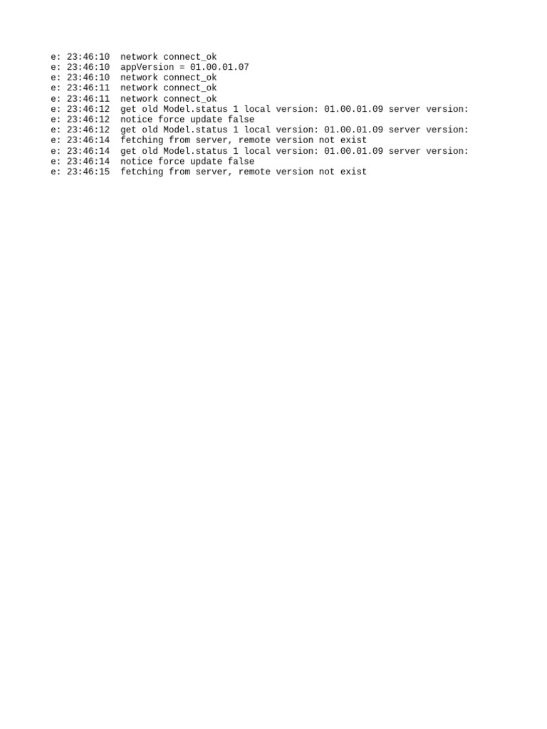 Network Connection and Version Status Logs | PDF