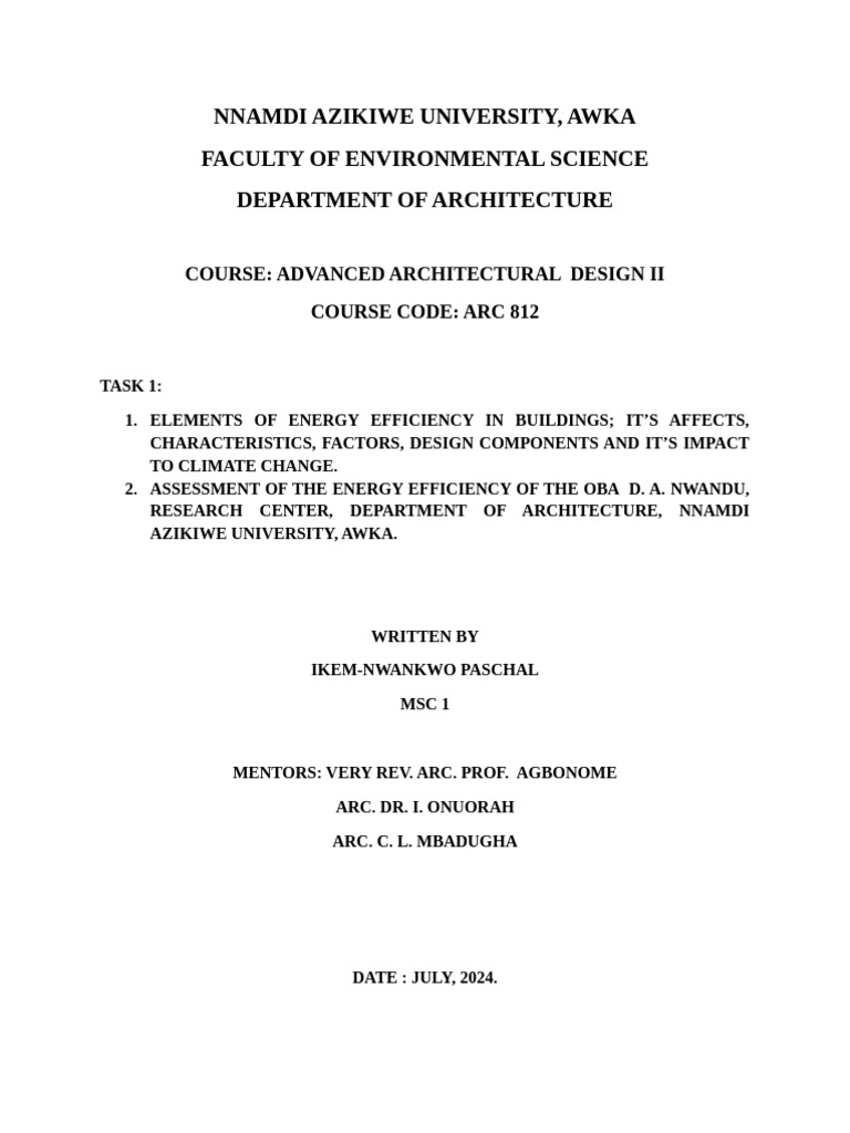 Energy Efficiency in Buildings Task 1 | PDF | Building Insulation ...