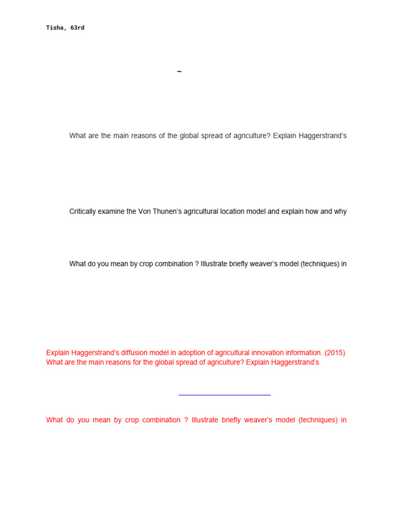 Agricultural Models and Crop Combinations | PDF | Input–Output Model ...