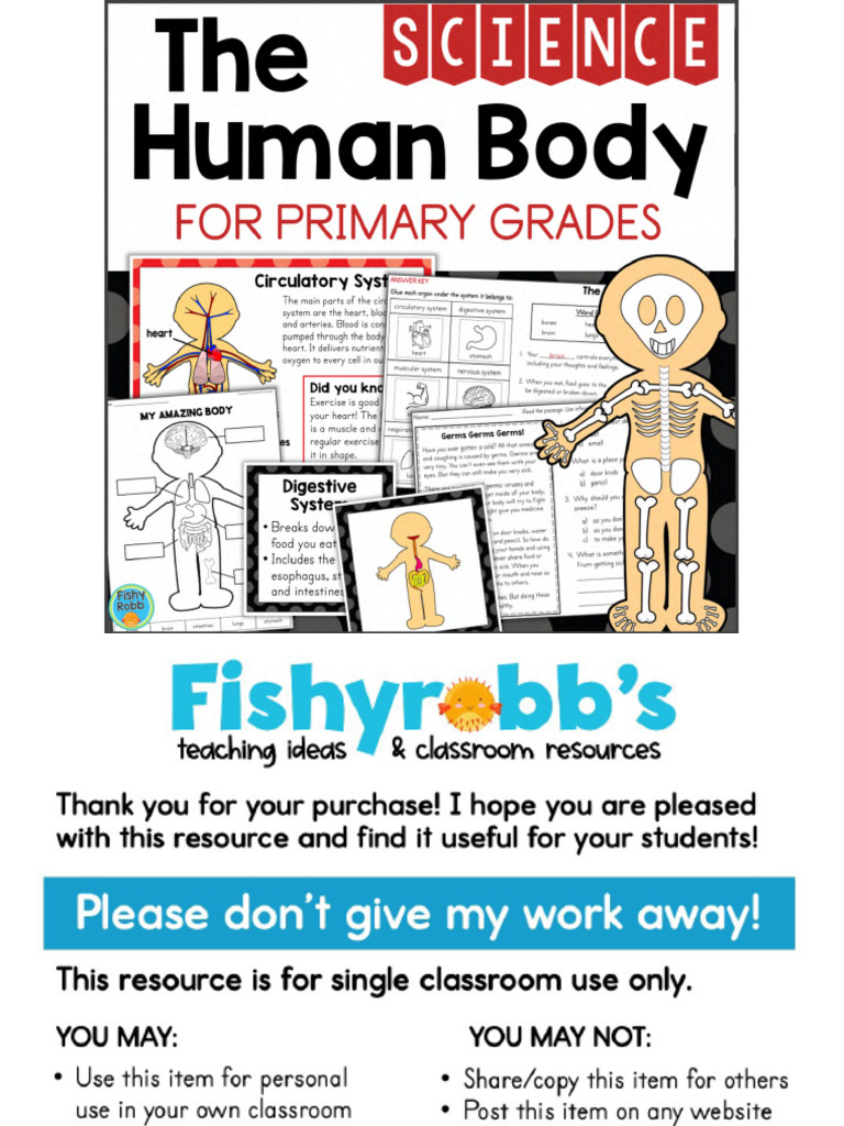 1 - The Human Body Systems Organs & Senses For Primary Grades ...