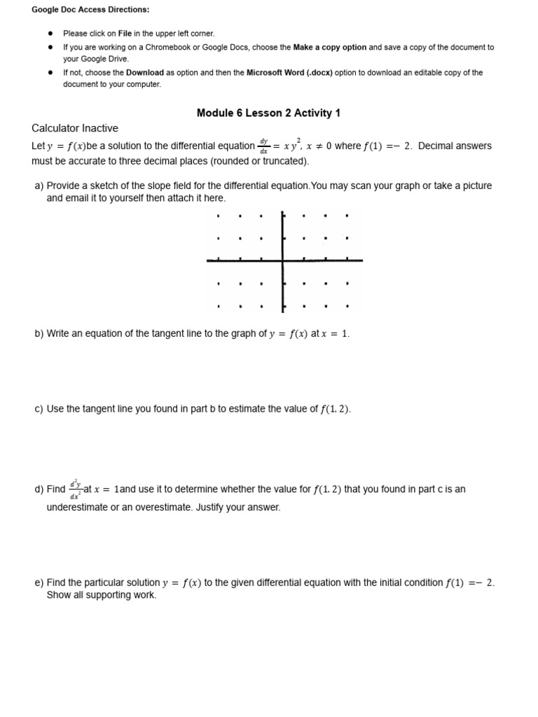 Module Six Lesson Two Activity One Pdf
