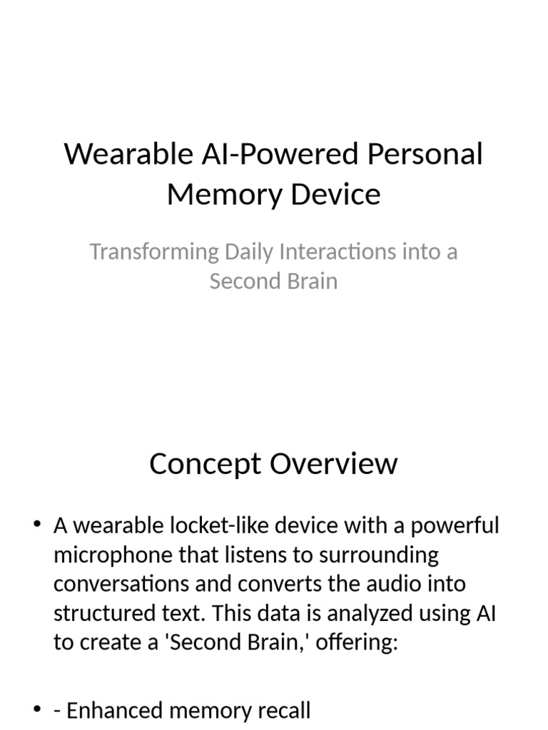 AI Personal Memory Device Presentation | PDF
