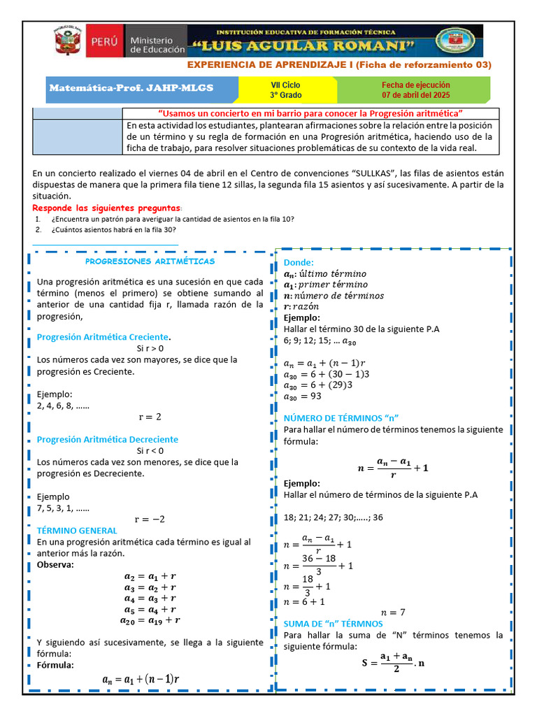 Progresion Aritmética-1 | PDF | Matemáticas