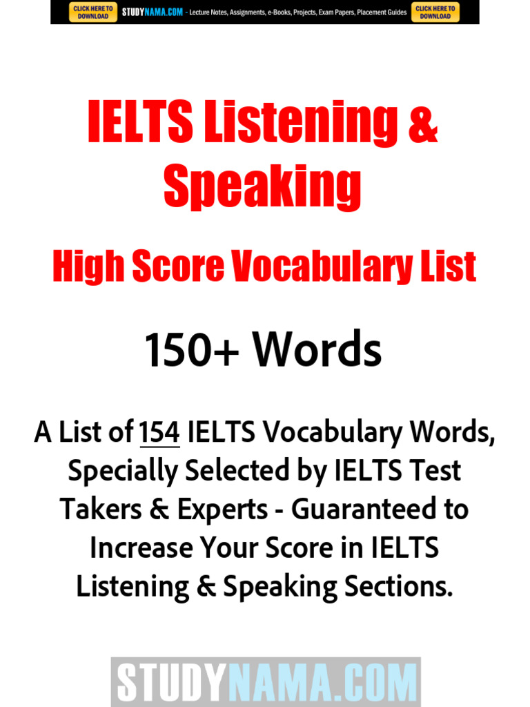 IELTS Listening Vocabulary Essentials | PDF