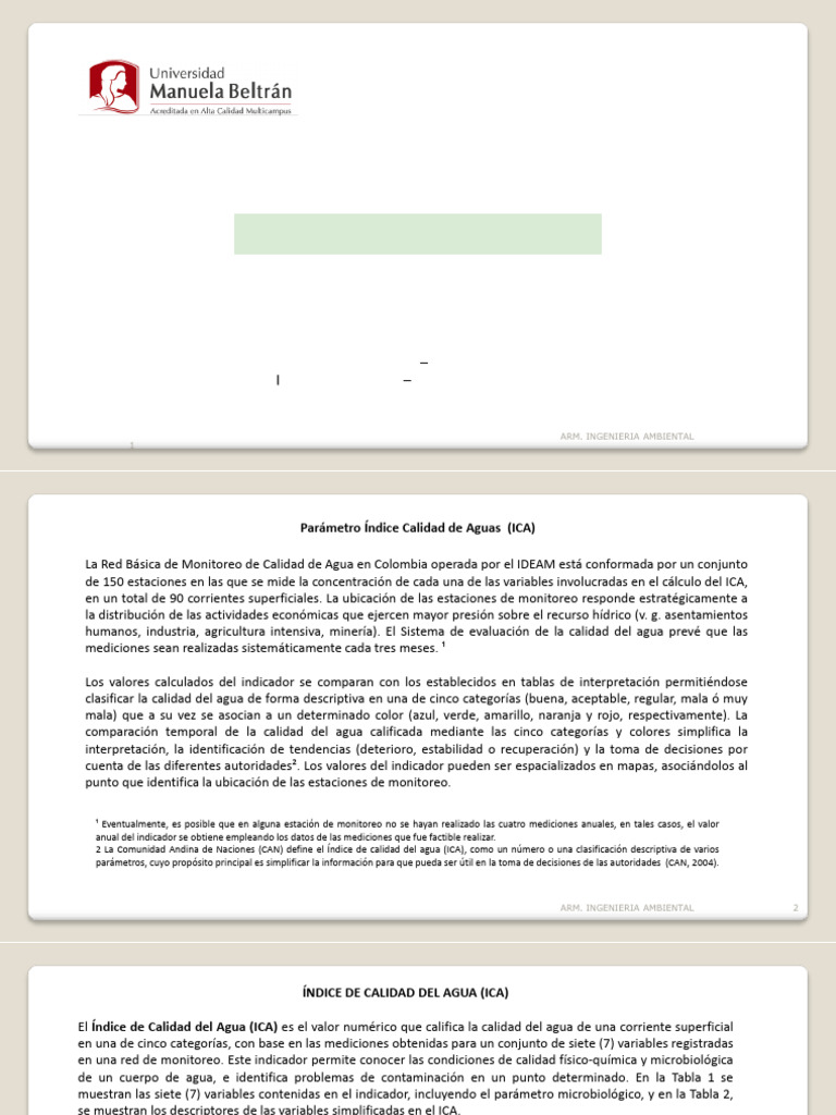 Parámetros de Calidad del Agua en Colombia | PDF | Agua | Calidad del agua