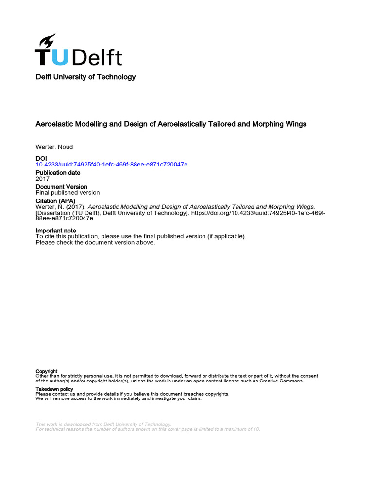 FinalThesis_Werter | PDF | Aerodynamics | Mathematical Optimization