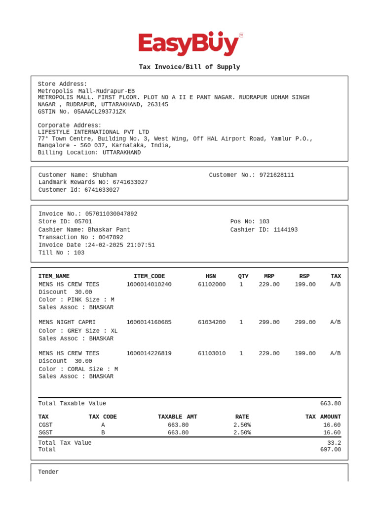 Invoice 9252084273219416964 | PDF | Merchandising | Business