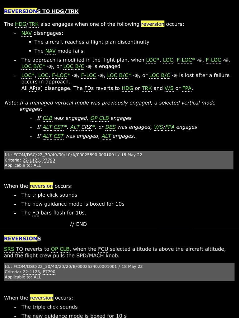 Reversions Mode A320 | PDF