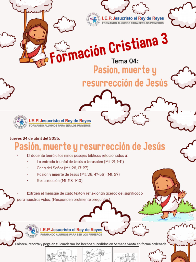 Pasión y Resurrección de Jesús para Niños | PDF | Jesús | La ...