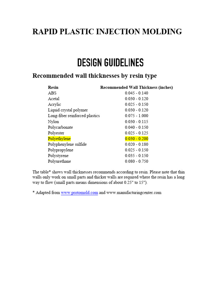 Plastic Injection Molding Guidelines | PDF | Mechanical Engineering ...