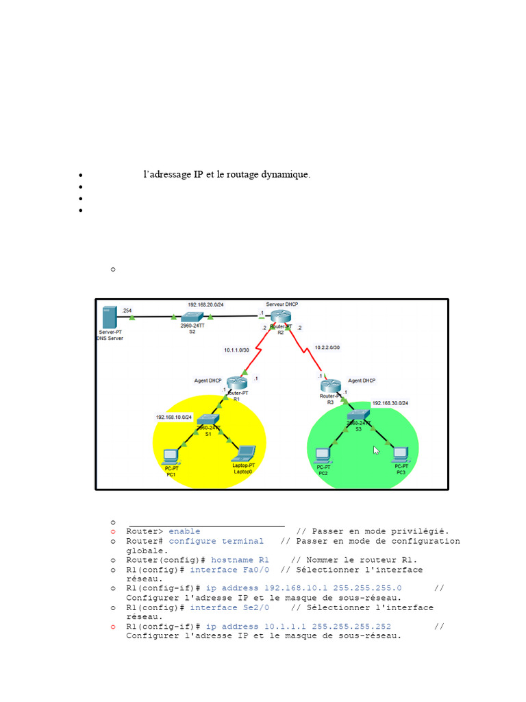 Configuration DHCPv4 sous Packet Tracer | PDF | Adresse IP | Réseau ...