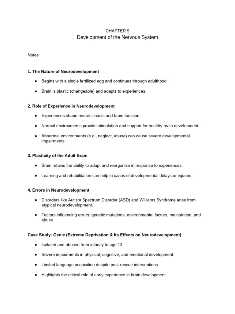 CHAPTER 9 Development of The Nervous System | PDF | Autism | Nervous System