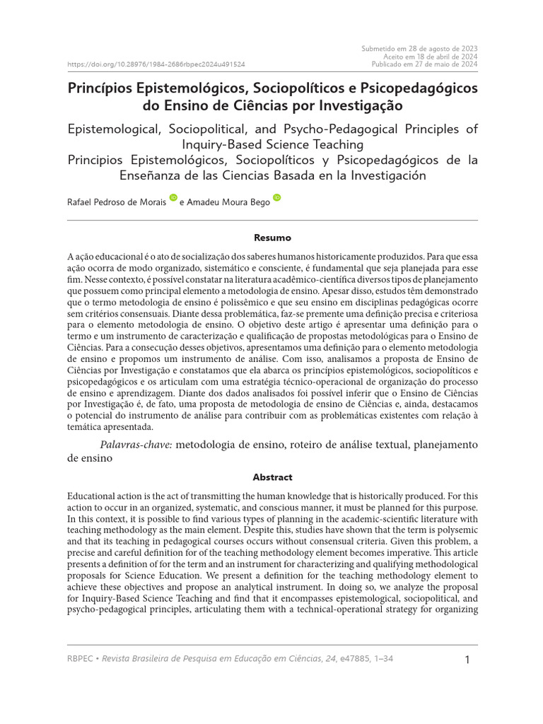 Metodologia de Ensino em Ciências Investigativas | PDF | Science ...
