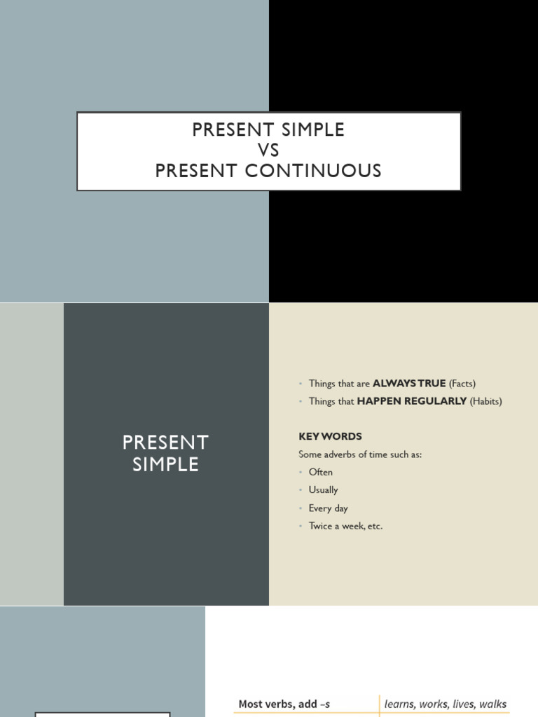 Present Simple vs Continuous Overview | PDF