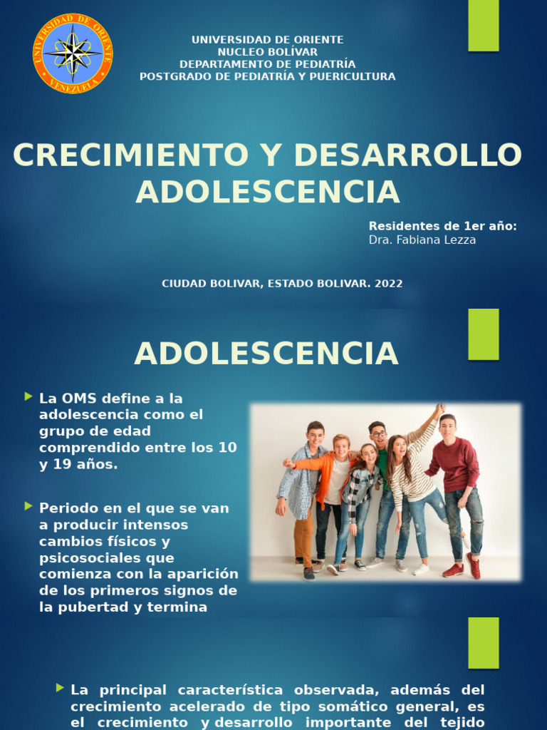 Crecimiento y Desarrollo Adolescencia | PDF | Adolescencia | Pubertad