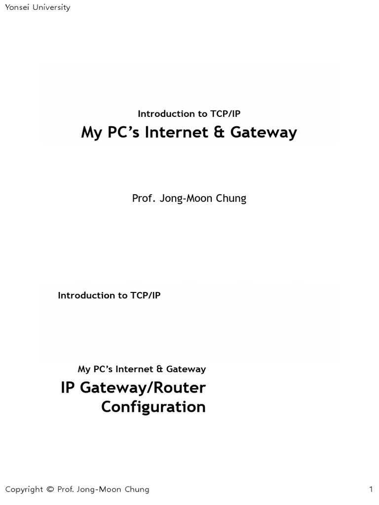 Image showcasing 1.3 IP GatewayRouter Configuration | PDF | Ip Address | Router (Computing)