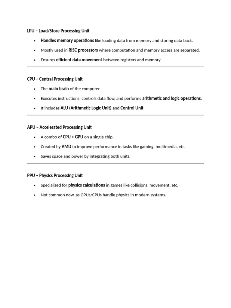 LPU: Load/Store Processing Unit Overview | PDF