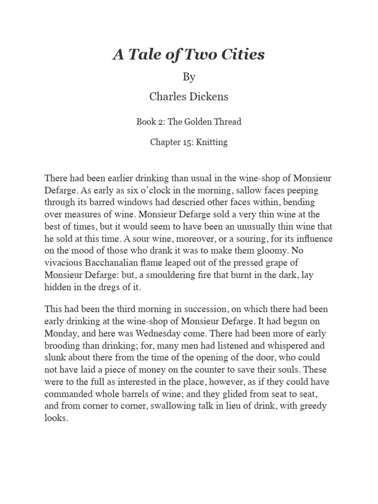 A Tale of Two Cities 021 Book The Second The Golden Threadchapter 15 ...