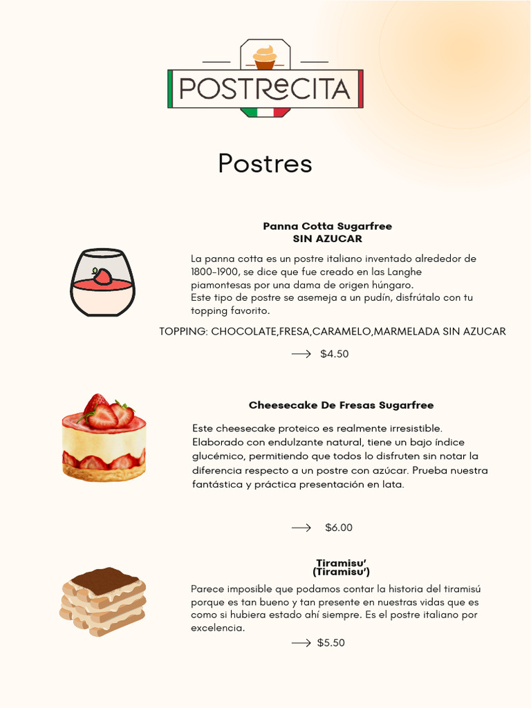 Postrecita Menu 05-11-24 Ok | PDF | Postres | Tarta de queso