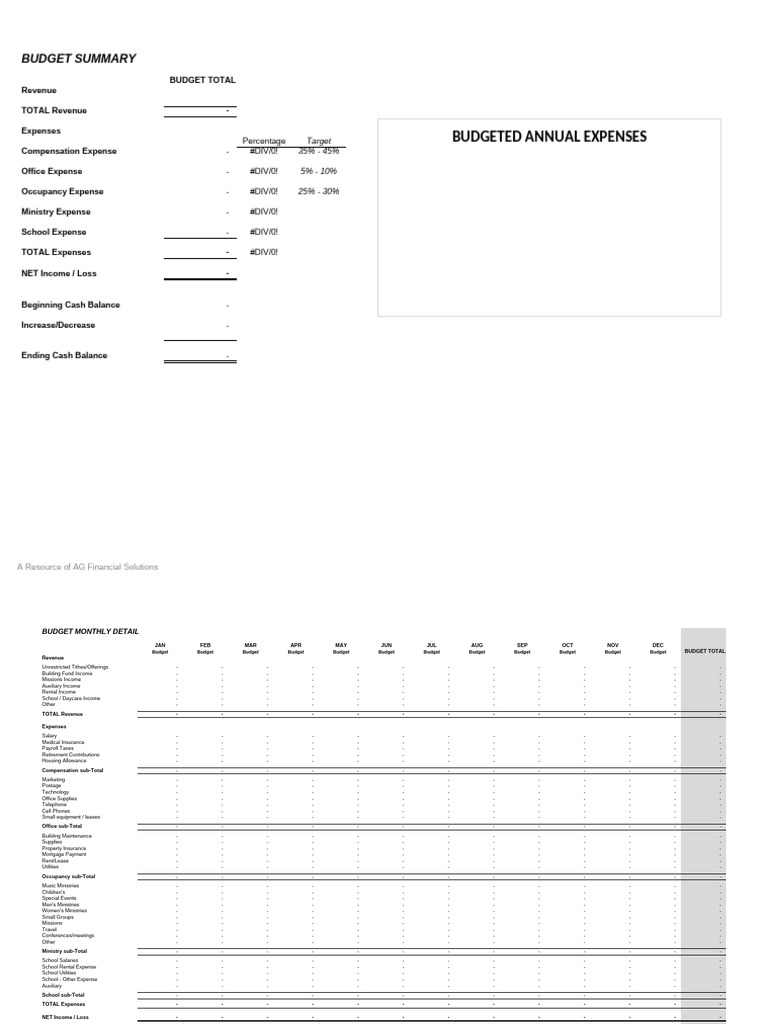 AG Financial Solutions Budget Summary | PDF | Budget | Public Finance