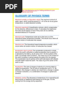 Glossary of Physics Terms: Log On To Http://tutor Physics Problems and More