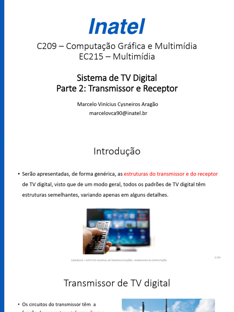 Estruturas de Transmissor e Receptor de TV Digital | PDF | Televisão ...
