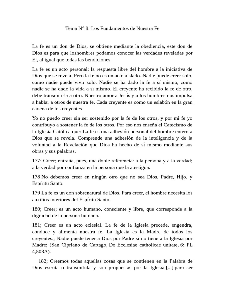 Fundamentos de la Fe Cristiana | PDF | Fe | espíritu Santo
