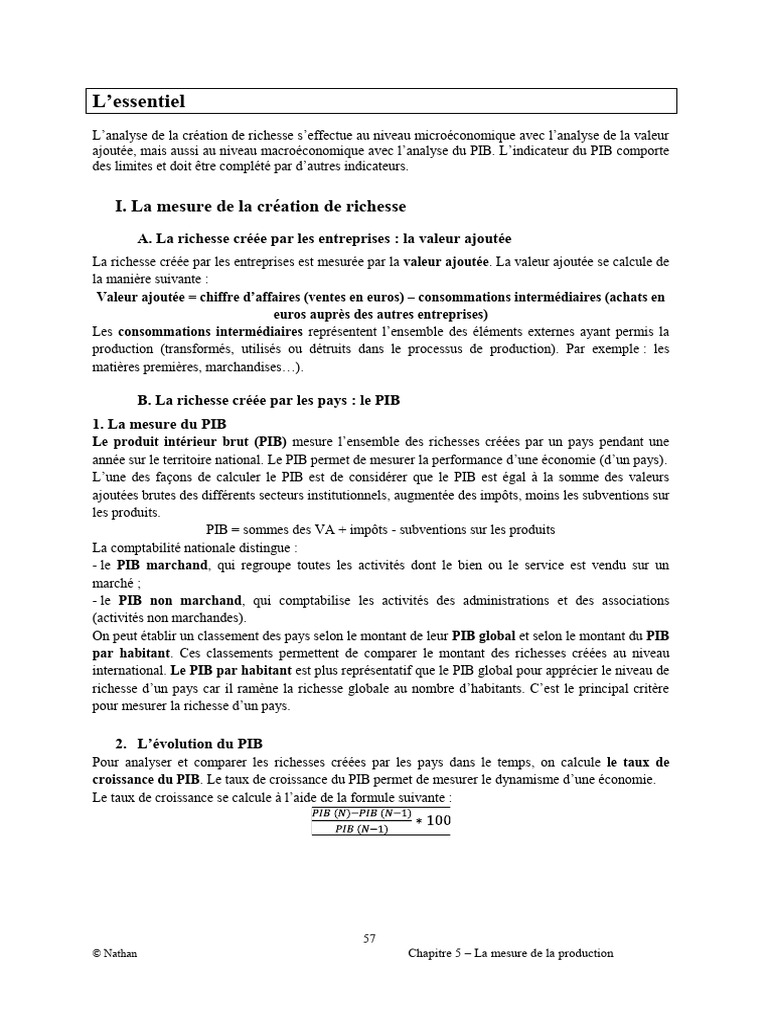 Mesure de la production et du PIB | PDF | Produit intérieur brut ...