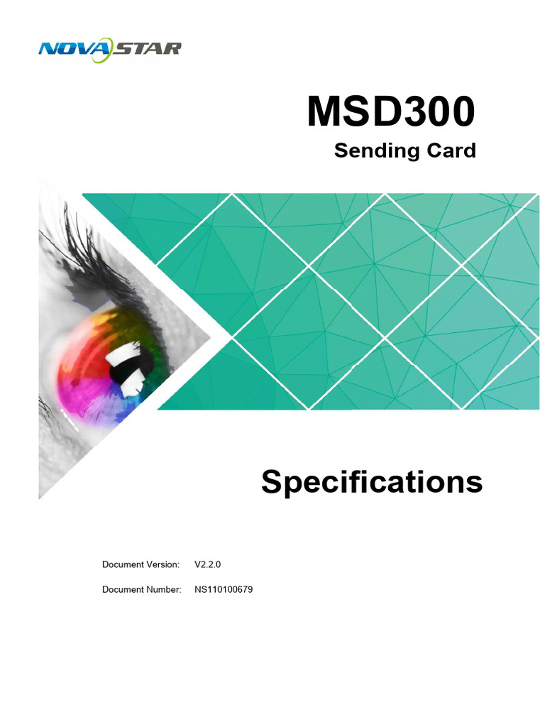 MSD300 Sending Card Specifications | PDF | Pixel | Display Resolution