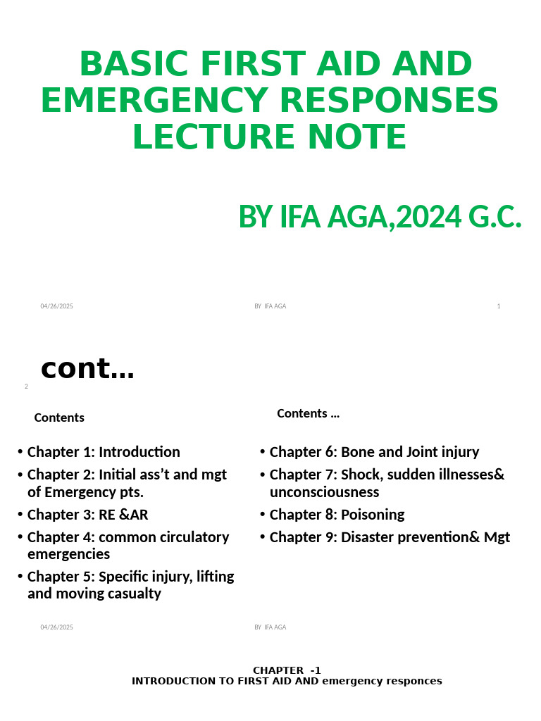 First Aid and Emergency Response Guide | PDF | Cardiopulmonary ...