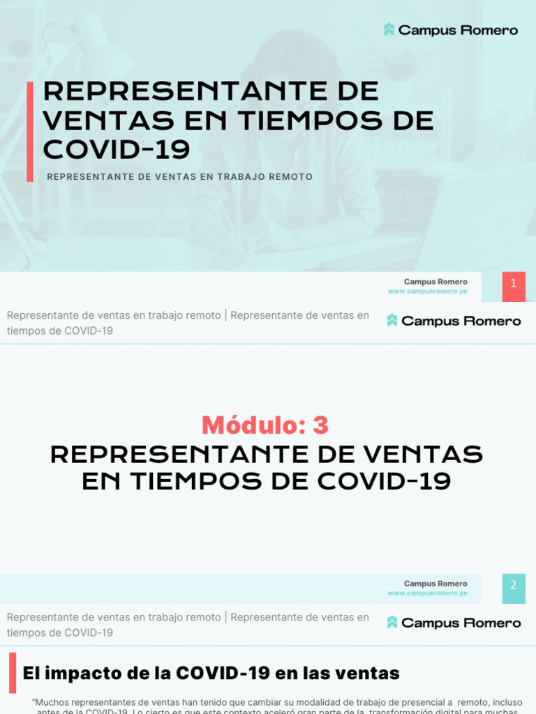 3 Representante de Ventas en Tiempos de COVID-19 | PDF