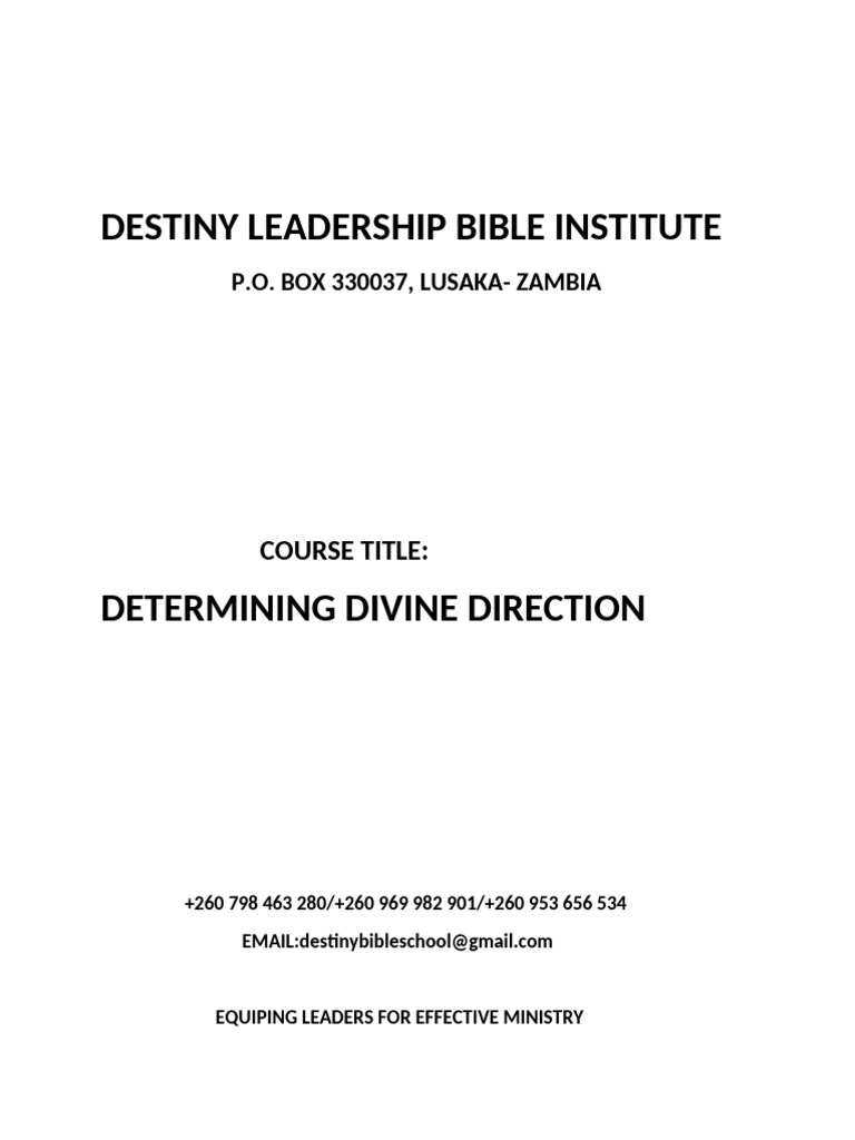 Understanding Divine Direction | PDF | Trinity | Holy Spirit