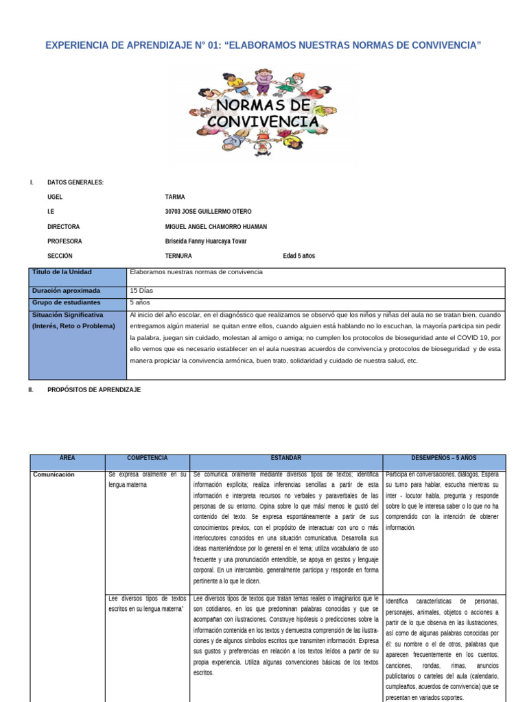 Normas de Convivencia en el Aula Infantil | PDF | Salón de clases ...