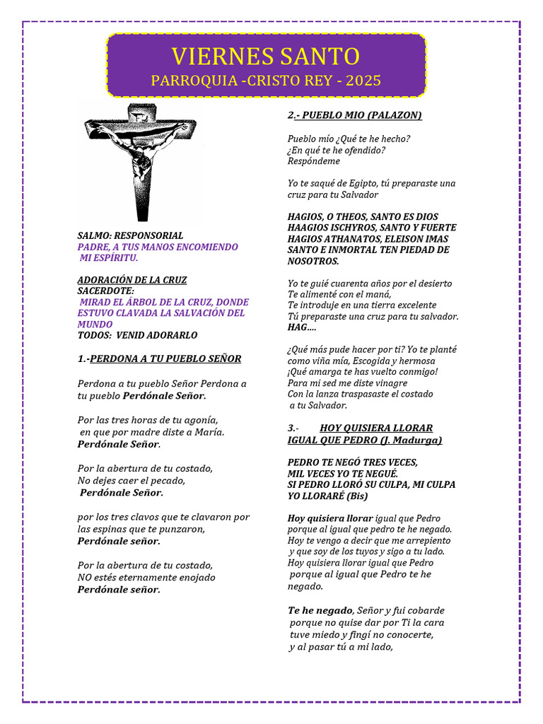 Viernes Santo - Parroq. Cristo Rey 2025 | PDF | Amor | Cristo (título)