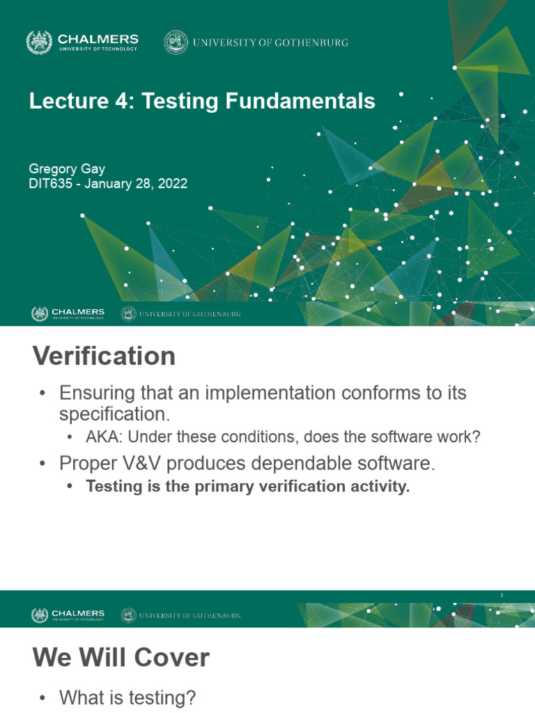 Software Testing Fundamentals Overview | PDF | Software Testing | Unit ...