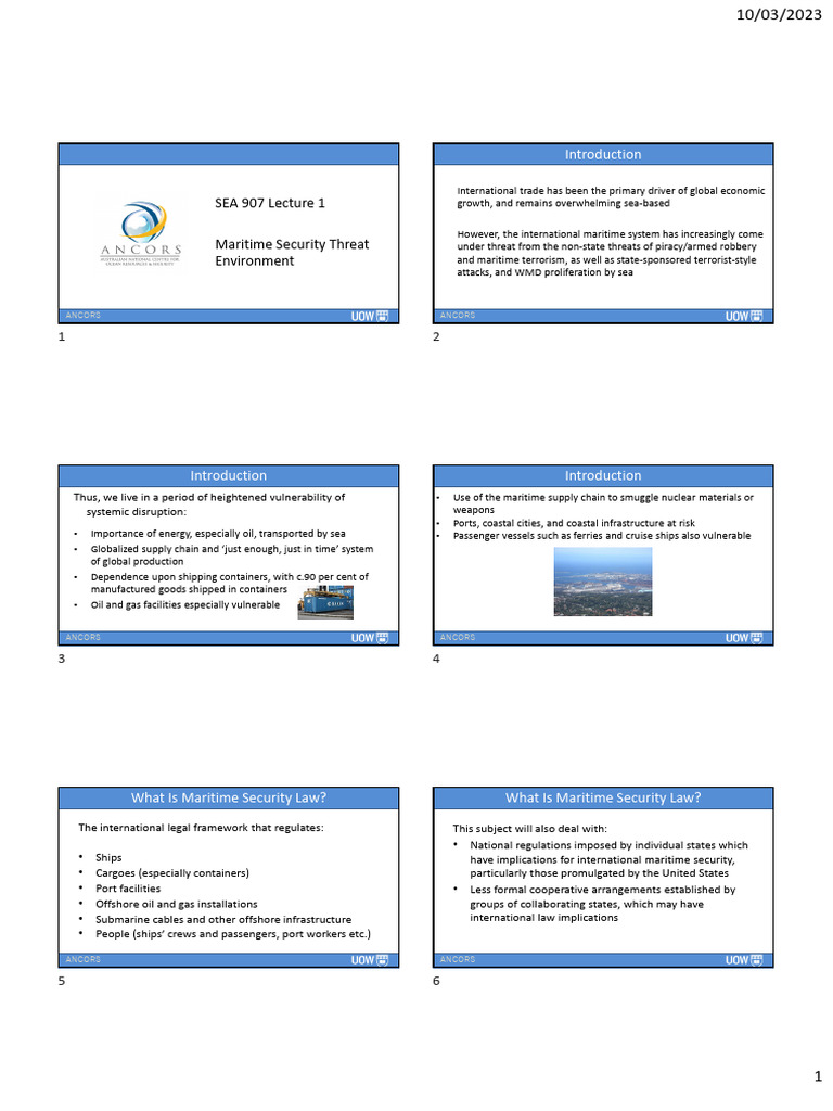 Maritime Security Threats Overview | PDF | Ships | Piracy