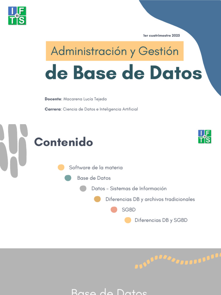 BD - Unidad 1 | PDF | Bases de datos | Datos